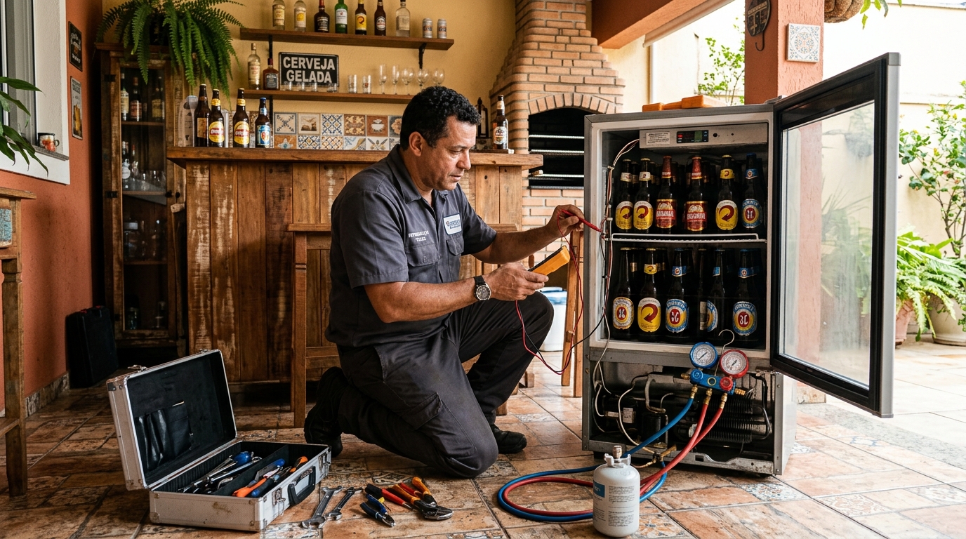 Aplicação de gás refrigerante em cervejeira atendida em Aparecida de Goiânia‑GO